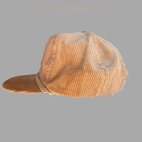 NWOT Vintage Banks Corduroy Rope Hat Brown Imperial Caps Denver NEW Unworn - Picture 2 of 8